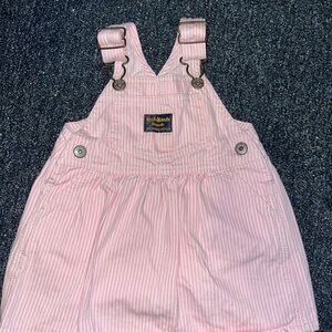 vintage OshKosh B'gosh Pink Striped Kids Overall dress